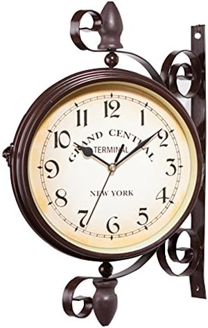 Classical European Creative Fashion Double-Sided Wall Clock - Double-Sided Paddington Station Outdoor Outdoor Garden Wall Clock Creative Clock Bracket Wall Clock Double-Sided