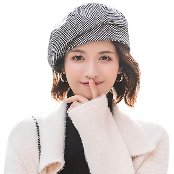 5667 Women\'s Beret Caps French Hats Houndstooth Newsboy Hats For Women Girls s-l1200.jpg main image 3