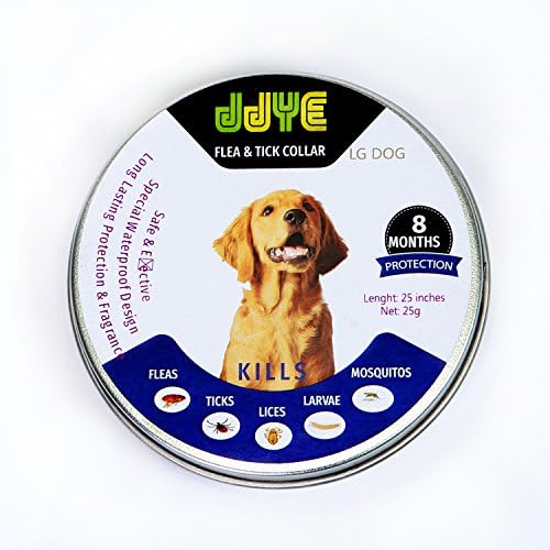 Flea and Tick Collar for Dogs and Puppies - Stops Bites &amp; Itching - Kills, Repels &amp; Prevents Pests for 8 Months - One Size Fits All - Large, Medium, and Small Size Dogs -Waterproof. (Grey)