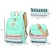 Bluboon School Backpack Set Students Casual Travel School Bookbag Teens Girls Boys Schoolbag (Green)