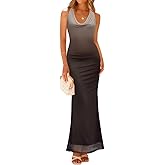 ZESICA Women's 2026 Summer Halter Neck Floral Print Maxi Dress Sleeveless Backless Wedding Guest Party Bodycon Long Dresses