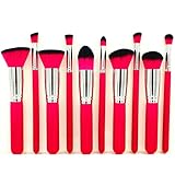 Duorime Makeup Brush 10PCS Premium Synthetic Hair Makeup Brush Set Cosmetic Foundation Blending Blush Face Powder Makeup Brush Tool
