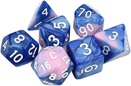 Outsta 7pcs/Set TRPG Game Dungeons & Dragons Polyhedral D4-D20 Multi Sided Acrylic Dice for Adult Children Party Having Fun (P)
