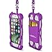 2 in 1 Cell Phone Lanyard Strap Case Universal Smartphone Shockproof Cover with ID Card Holder Necklace Tether for iPhone X 8 7 6 6S 5 SE iPod Touch Samsung Galaxy S8 S7 S6 Edge (Purple)