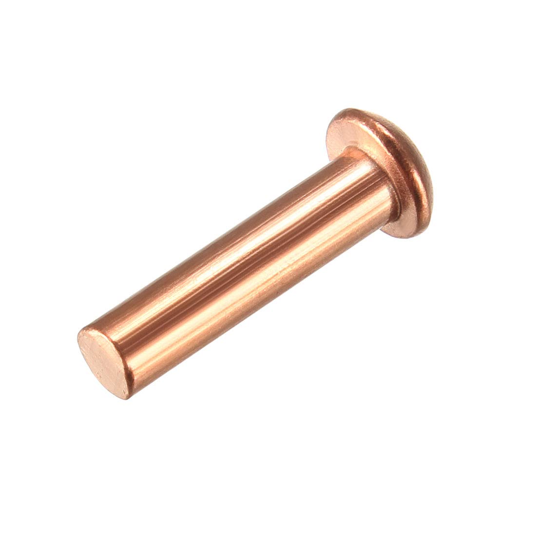 sourcing map 50 Pcs 1/8inch x 15/32inch Round Head Copper Solid Rivets Fasteners