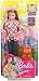 Barbie Travel Skipper Doll, Brunette with Purple Streak, with 4 Accessories