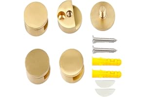 BJSDKFF Carrittons Mirror Clip, Brass Mirror Holder Clips for Glass Mirror Dresser Bathroom Mirrors Supporting Sheet Glass Clips Clamps Holder Home Hardware Accessories 4 Pieces (Golden)