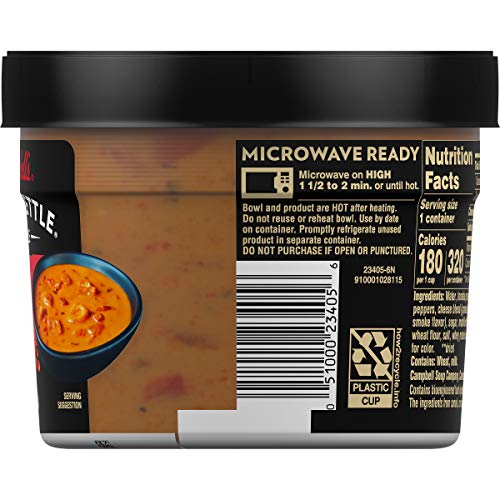 CAMPBELL’S SLOW KETTLE STYLE ROASTED RED PEPPER & SMOKED GOUDA BISQUE, 15.5 OZ. TUB