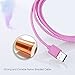 iSeeker Bundle of 3 Durable 6.6ft/2m Nylon Braided Tangle-Free Micro USB Cable for Android, Samsung, HTC, Motorola, Nokia and More(Pink)