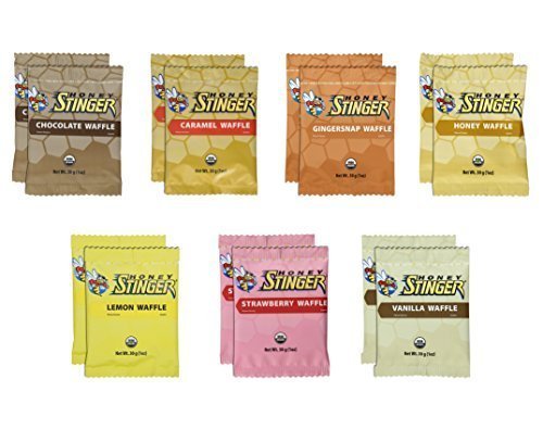 Honey Stinger Waffle Variety Sampler Pack - 14 Waffles, 2 of Each Flavor