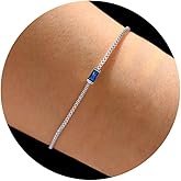 JSJOY Valentines Day Gifts Birthstone Bracelets for Women Gold Dainty Link Bracelet Birthstone Jewelry Birthday Gifts for Her Mom Wife Girlfriend Anniversary Jewelry