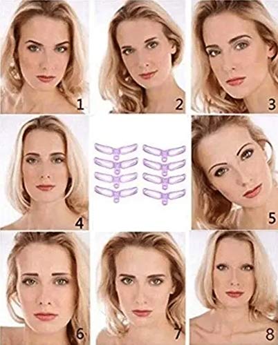 8 in 1 Eyebrow Shaping Stencil Kit, 8 Styles Eyebrow Stencil Eyebrow Template, Grooming Eyebrow Shaping Kit, Washable Reusable Eyebrow Shaping Template, Got Perfect Eye Brow in an Instant (8pc) - Thumbnail 2