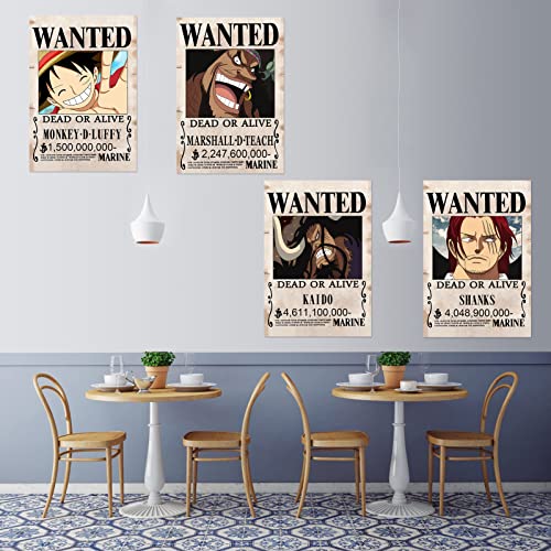 One Piece Wanted Posters New Edition 12 In x 8.3 In 25Pcs Straw Hat Pirates Crew Luffy 1.5 Billion Collection Birthday Gifts(New Version)