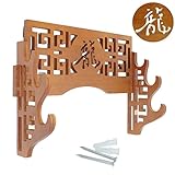 Eforlife Sword Holder Wall Mount Natural Wood Samurai Sword Rack Hanger Katana Wakizashi Tanto Genji Stand (龍-Dragon)