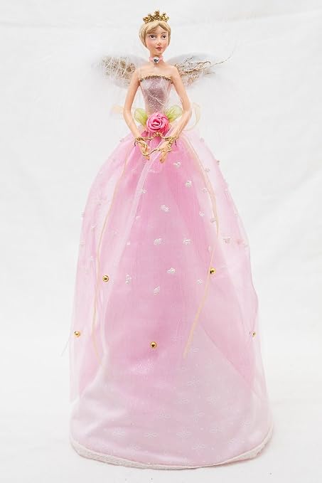 Pink Fairy Princess Angel Christmas Tree Topper Decoration 28cm Amazon Co Uk Kitchen Home