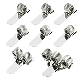 BASEEING Stainless Pen Holder Clip for Notebook and Clipboard with Spring Fits Almost All Pen Size, Use in Home Office Kitchen Car and Pocket 8 Pack (Silver)