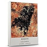 Bogota Map Poster, Colombia Map Art Poster, Map