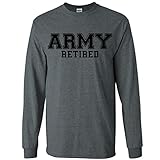 ARMY Retired BLACK Logo Long Sleeve T-Shirt