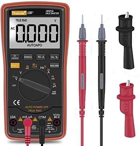 Auto Ranging Digital Multimeter - TRMS 6000 with Battery Alligator Clips Test Leads AC/DC Voltage/Account,Voltage Alert, Amp/Ohm/Volt Multi Tester/Diode