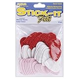 Stick It Felt Glimmer Shapes-Hearts 51/Pkg