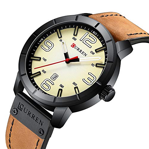 Reloj de Pulsera para Hombre, Resistente al Agua, con Calendario, Deportivo, Militar, de Piel, para Hombre - Imagen 2