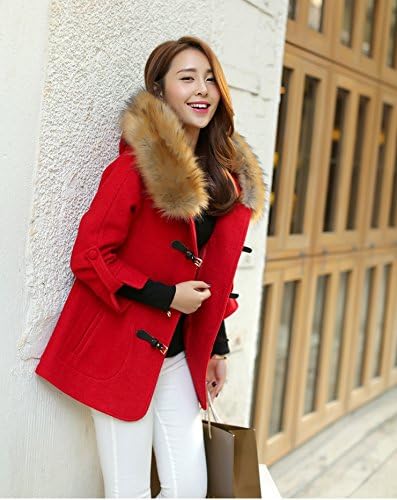 Amazon Co Jp オルル Olulu ショート ダッフルコート アウター ショートコート フード ファー 黄色 イエロー マスタード キャメル ピンク レッド 大きいサイズ 秋 冬 レディース 12 Xl レッド 服 ファッション小物