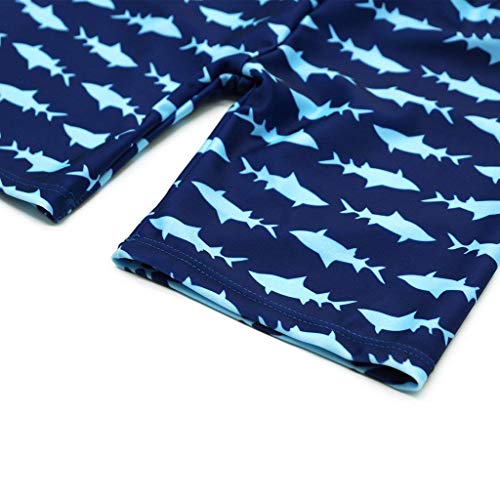 3Piece Toddler Baby Boy Swimwear Sets,Rash Guard Shark Pattern Swimsuit 1-9Y, Long Sleeve Bathing Suits Short Pant Hat - Thumbnail 4