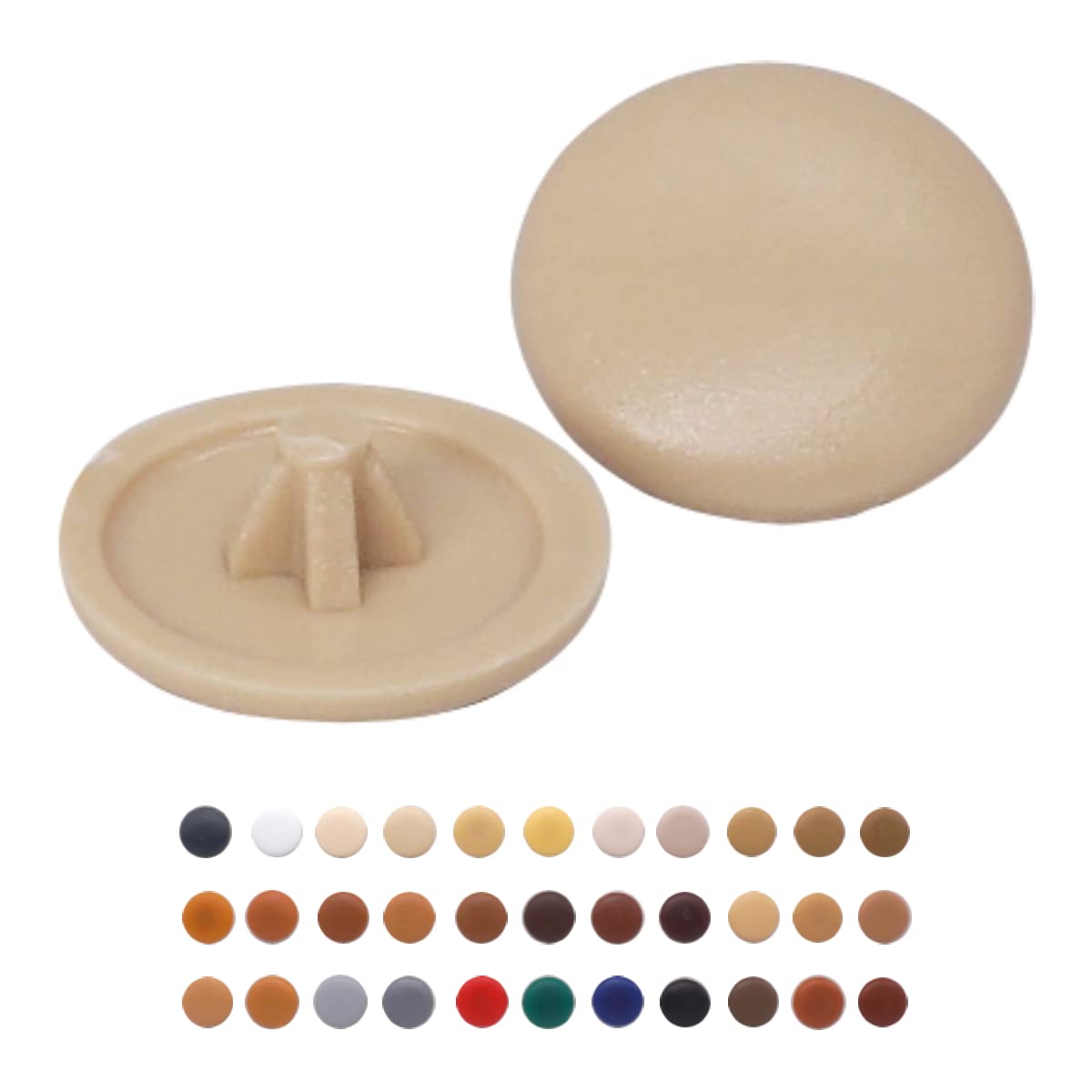 (Pack of 50 pcs) Pozi Screw Cover Caps 12 mm Diameter, Pozidriv Head Clip On Plastic Covers, Furniture Decorative Cap (50, Cream S3)