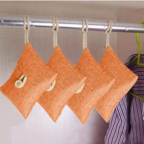 Hot Sale!UMFun Bag Car Bamboo Charcoal Activated Carbon Air Freshener Odor Deodorant Car Sunshade (Orange)