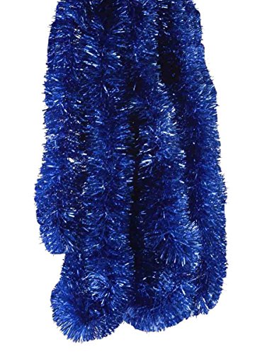 Elegant Hanging Holiday Tinsel Garland 2.5-inches Thick x 15-feet - Royal Blue