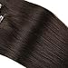 Real Remy Clip In Hair Extensions Dark Brown 12