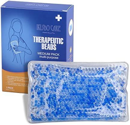 Multi-purpose Cold &amp; Hot Compress Therapy Reusable Gel Beads Pack for Pain Relief, Sports Injuries, Swelling 7.3'' X 4.5'' (Fabric Covered)