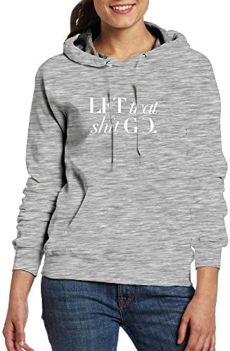 YYYUIOLL White Quote Let That Shit Go Urban First Quality Women's Sports Hoodie