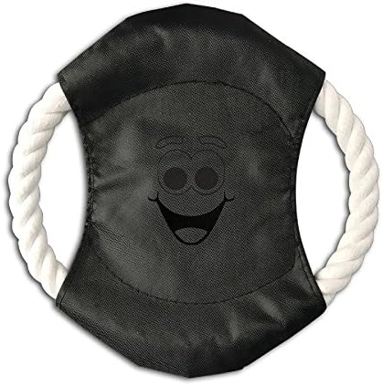 ROLANDO ALVARAD Happy Face Pet Dog Cat Puppy Funny Colorful Canvas Frisbee Flying Discs Toy Flying Tug Rope For Playing Outdoor Training Tool