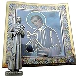 St Saint Gerard Mini Gift Set Tiny Statue & Prayer Card 1 Inch Long