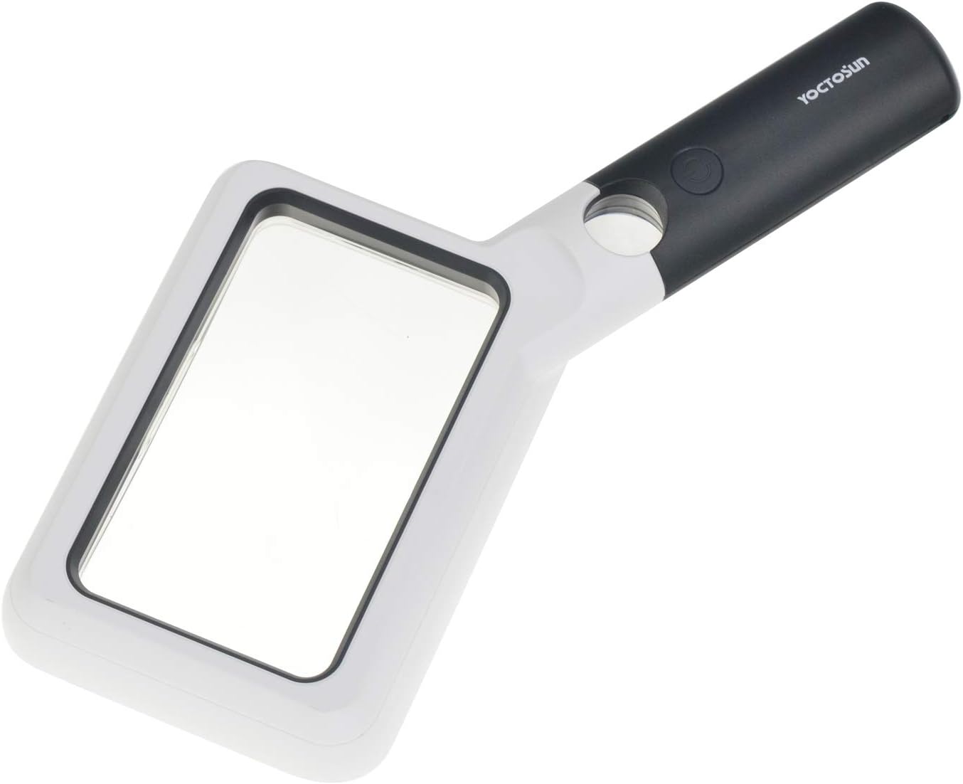 YOCTOSUN Rectangular Handheld Magnifier, 2X 20X Large Magnifying Glass with Light for Seniors