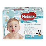 HUGGIES One & Done Scented Baby Wipes, Hypoallergenic, 3 Refill Packs, 552 Count Total