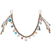 UNICRAFTALE 18.11" Beaded Bag Charms Chain Beaded Rope Braided Keychain for Handbag Mixed Color Purse Chain with Heart Evil Eye Charms Backpack Accessories for Women Bag Purse