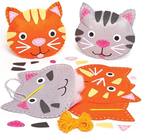 Amazon かわいいネコ フェルト ミニクッション 手作りキット 2個入り 子どもたちの手作りに 簡単な手芸に 手芸キット 通販