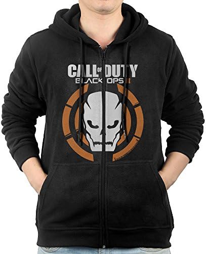Sunruke Hoodie Sweatshirt Men's Call Of Duty Long Sleeve Zip-up Hooded Sweatshirt Jacket Black