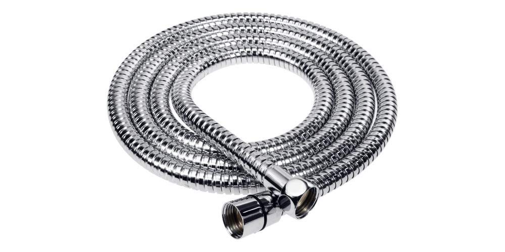 Aumix 1.5 Metres Replacement Shower Hose Standard Bore Stainless Steel Anti-Kink Double Lock Chrome Plated with 2 Washers