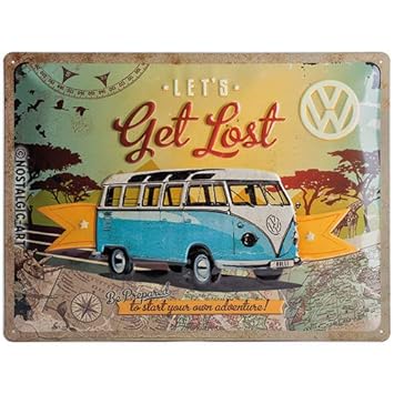 Nostalgic-Art 23155 Volkswagen - VW Bulli - Let's Get Lost, Blechschild 30x40 cm