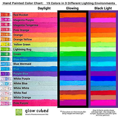 Glow Cubed Glow in The Dark Artist Professional Oil
