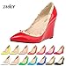 ZriEy Adora Gladiator Multi Metal Studded wedge Heel Pumps