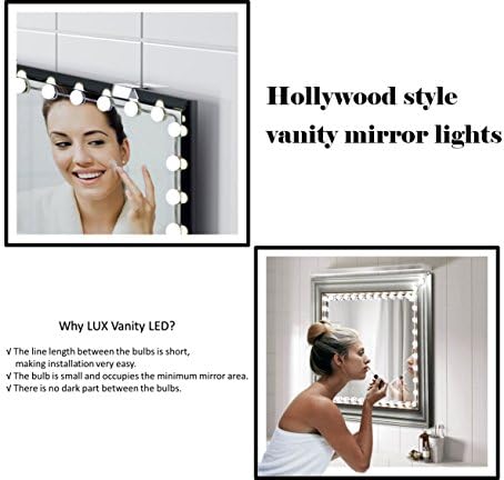 Hollywood Style LED Vanity Mirror Lights kit Anti-Glare LED Lights for Vanity and Dimmer Switch All in One Plug n Play Set (33pcs Bulbs - Daylight 7ft )