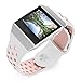 UMTELE For Fitbit Ionic Band, Two-toned Perforated Replacement Strap Breathable Accessory Wristband with Quick Lock&Release Buckle for Fitbit Ionic Smart Watch, Large, Pink/White