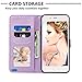 for iPhone 8 Plus Case,iPhone 7 Plus Case,JanCalm PU Leather Wallet Flip Case [Card/Cash Slots][Wrist Strap] Elephant/Flowers Pattern Women Girls Cover (Purple)