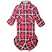 Women's Mid-Long Style Roll-Up Sleeve Plaid Flannel Shirt