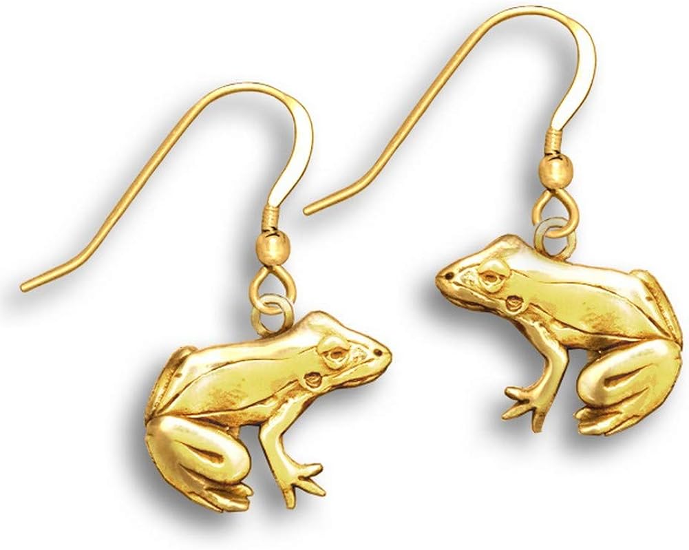 14k Gold Frog Earrings by The Magic Zoo Dangle Earrings