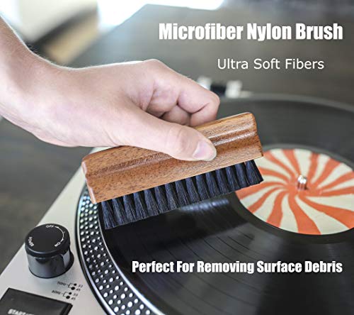 Vinyl Buddy - Premium 5 Piece Record Cleaner Kit Includes: Velvet Brush - Microfiber Brush - Stylus Brush - LUX Cleaning Liquid & Storage Pouch - Rejuvenate and Revive Your Vinyl